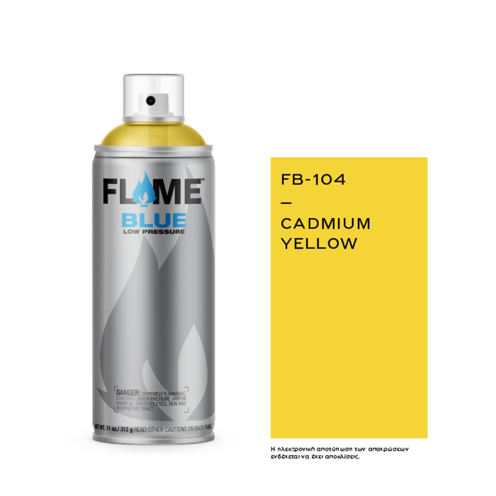 Spray Flame Blue 400ml, Cadmium Yellow